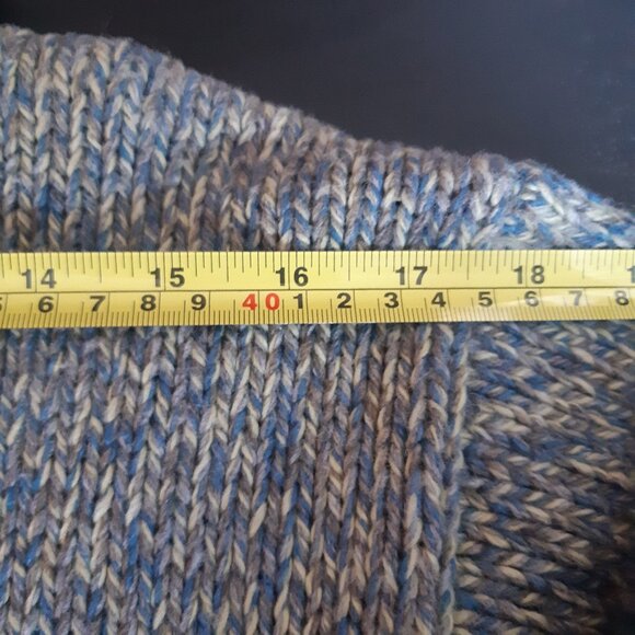 Nevada SZ L Turtle Neck Heavy Weight Sweater, Blue, Taupe & Cream - Picture 7 of 16